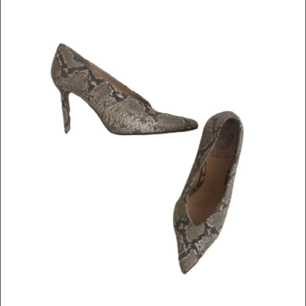 {Vince Camuto} Ankia Heels in Grey Sahara Snake Pattern